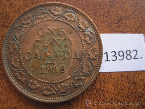 Monedas antiguas de Am&eacute;rica: Canada 1 centimo  1916 - Foto 2