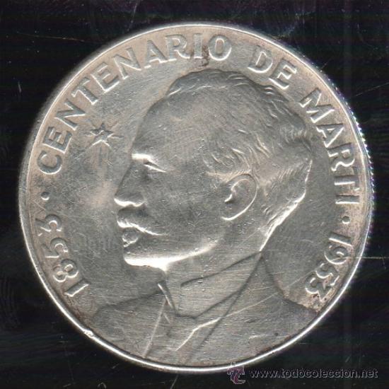 MONEDA DE UN PESO. CENTENARIO DE MARTI. CUBA. 1953 (Numismática - Extranjeras - América)