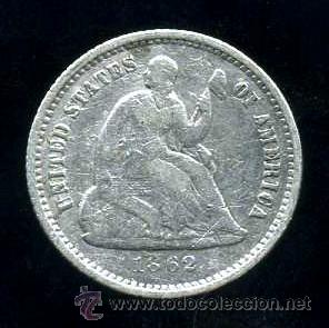 Monedas antiguas de Am&eacute;rica: U.S.A. : 1/2 Dime 1862 (Plata) - Foto 1