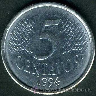 Monedas antiguas de Am&eacute;rica: 5 CENTAVOS DE BRASIL DE 1994 EBC+ - Foto 2