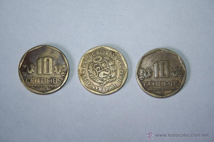 Monedas antiguas de Am&eacute;rica: 3 MONEDAS DE 10 CENTIMOS DE PERU - Foto 1