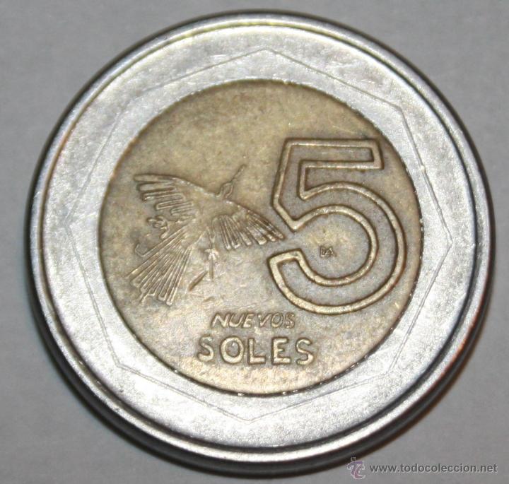 Monedas antiguas de Am&eacute;rica: MONEDA DE PERU 5 SOLES - Foto 2
