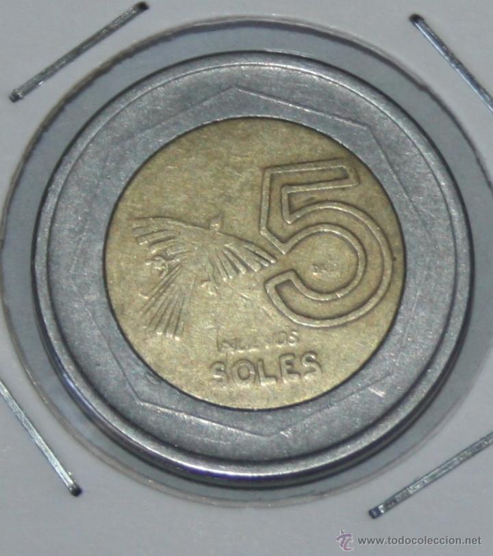 Monedas antiguas de Am&eacute;rica: 5 SOLES DEL PERU - Foto 1