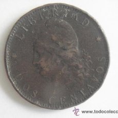 Monedas antiguas de América: REPUBLICA ARGENTINA - DOS CENTAVOS 1892- BC.