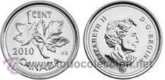 Monedas antiguas de Am&eacute;rica: Canad&aacute; 1 cent 2010 km 490a - Foto 1