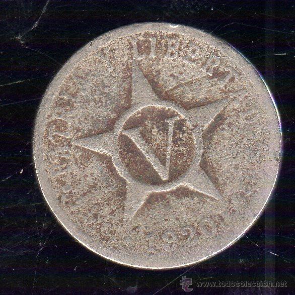 Monedas antiguas de Am&eacute;rica: CUBA. 5 CENTAVOS. A&Ntilde;O 1920. - Foto 2