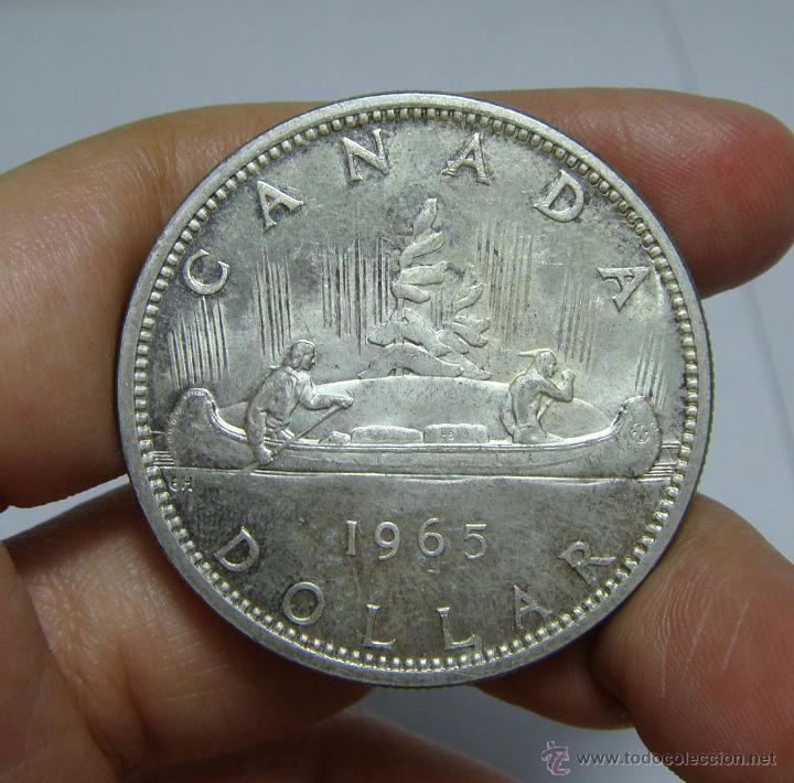Monedas antiguas de Am&eacute;rica: 1 Dolar. Plata (.800). Canada - 1965 - Foto 1