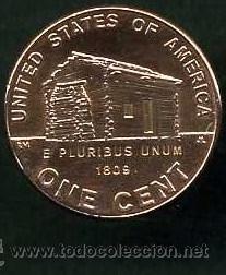 Monedas antiguas de América: ESTADOS UNIDOS 1 CENT DEL 2009 D (CENTERARIO LINCOLN Y LUGAR DE NACIMIENTO DE ABRAHAN LINCOLN ) Nº1