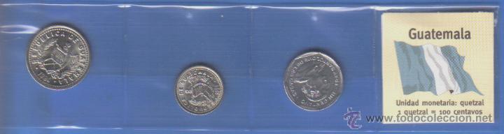 Monedas antiguas de Am&eacute;rica: GUATEMALA TIRA DE MONEDAS SIN CIRCULAR TEMATICA FLORA - Foto 1