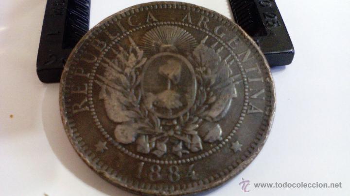 Monedas antiguas de Am&eacute;rica: ARGENTINA, DOS CENTAVOS DE 1884 - Foto 2