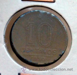 Monedas antiguas de Am&eacute;rica: Moneda de Brasil 10 centavos 1950 - Foto 1