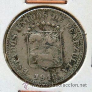 Monedas antiguas de Am&eacute;rica: Moneda de Venezuela 5 centimos 1948 - Foto 1