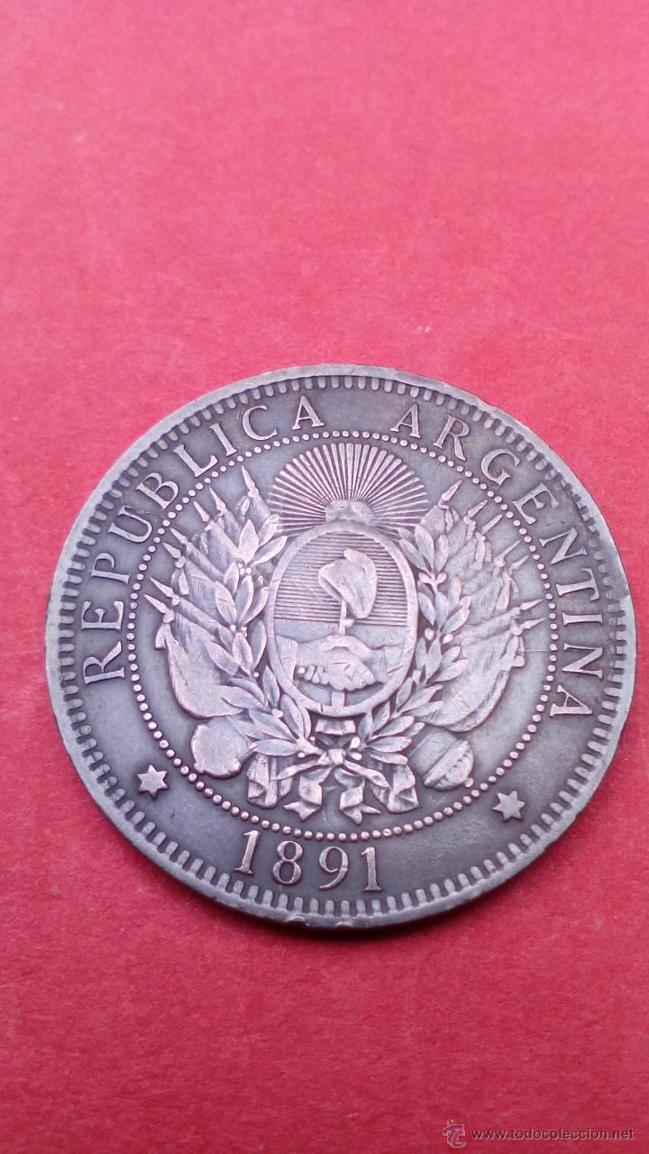 Monedas antiguas de Am&eacute;rica: ARGENTINA, 2 CENTAVOS DE 1891 - Foto 2