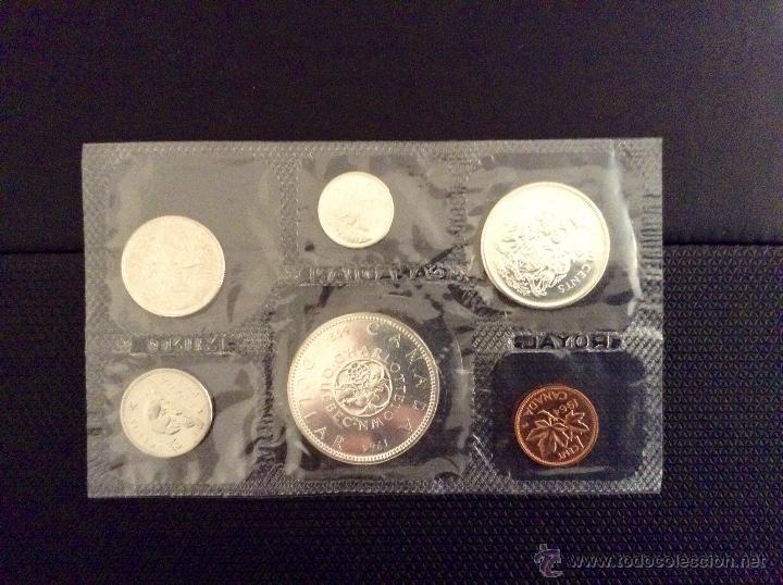 Monedas antiguas de Am&eacute;rica: CANADA 1964 PROOF-LIKE SET 6 MONEDAS 4 DE PLATA (1 DOLLAR CONMEMORATIVO CHARLOTTETOWN-QUEBEC)