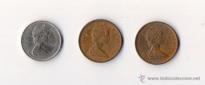 Monedas antiguas de Am&eacute;rica: TRES MONEDAS CANADA - Foto 1