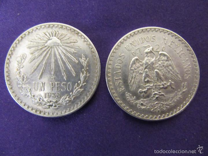 2 monedas de 1 peso mexicano 1938 de plata - Comprar ...