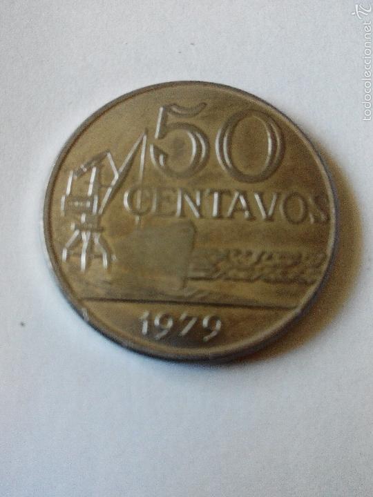 Monedas antiguas de Am&eacute;rica: Moneda. Brasil 50 centavos. 1979 - Foto 2