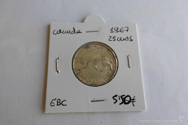 Monedas antiguas de Am&eacute;rica: Canada 25 cents 1967 EBC - Foto 1