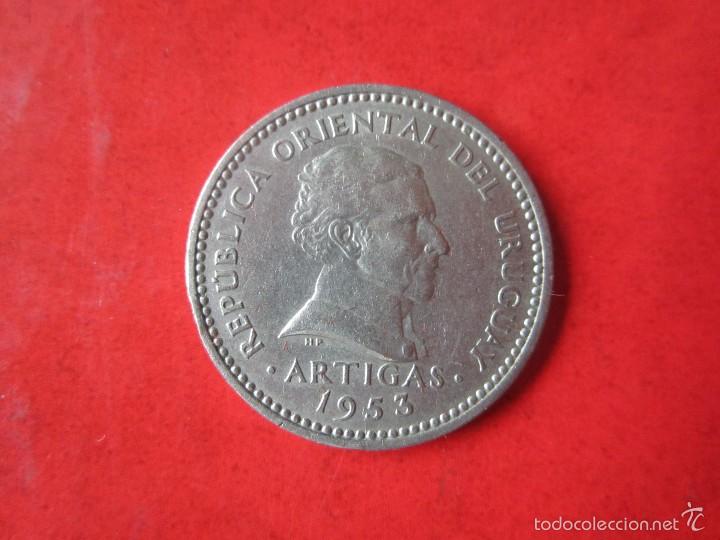 Monedas antiguas de Am&eacute;rica: Uruguay. 10 cent&eacute;simos de 1953 - Foto 1