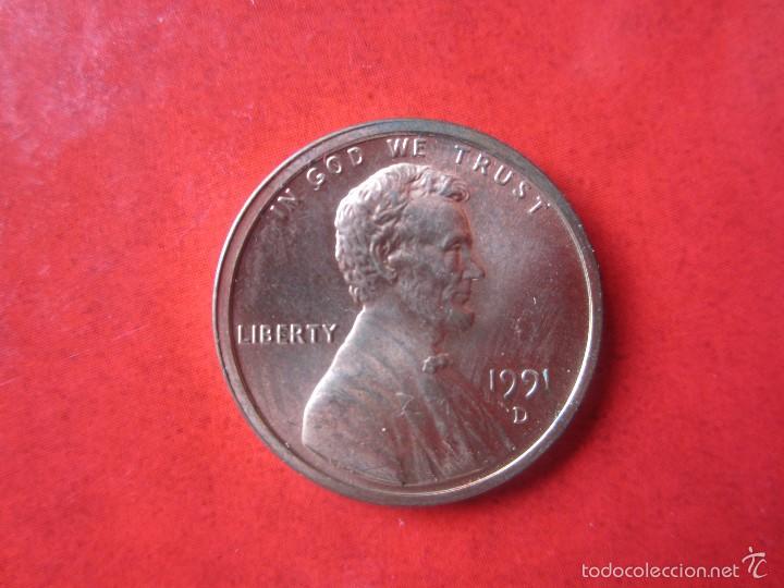 Monedas antiguas de Am&eacute;rica: Usa. 1 c&eacute;ntimo 1991.D - Foto 1