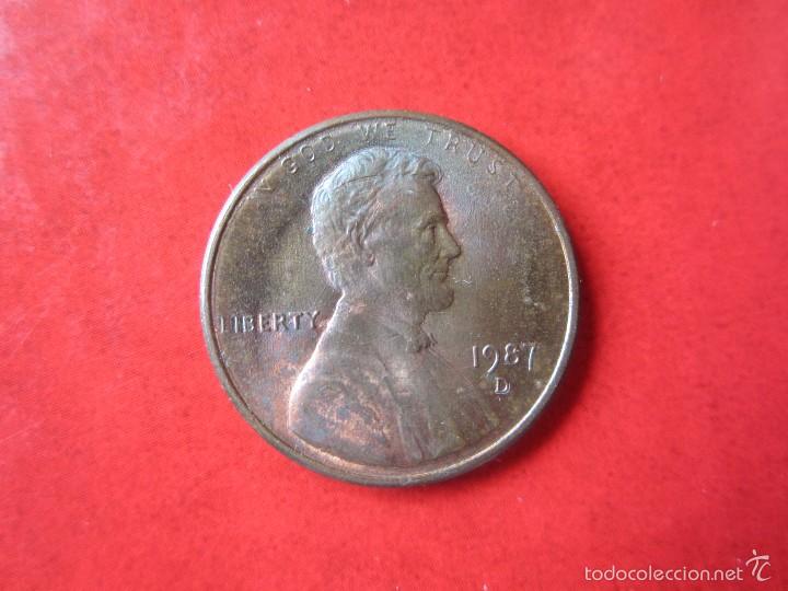 Monedas antiguas de Am&eacute;rica: Usa. 1 c&eacute;ntimo 1987 D - Foto 1