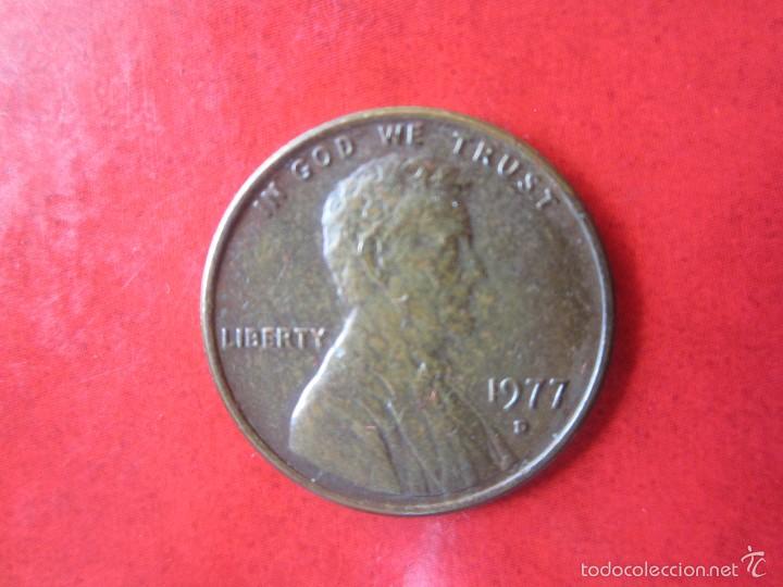 Monedas antiguas de Am&eacute;rica: Usa. 1 c&eacute;ntimo 1977. D - Foto 1