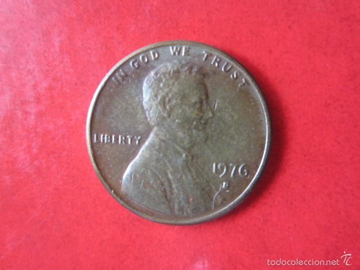 Monedas antiguas de Am&eacute;rica: Usa. 1 c&eacute;ntimo 1976. D - Foto 1