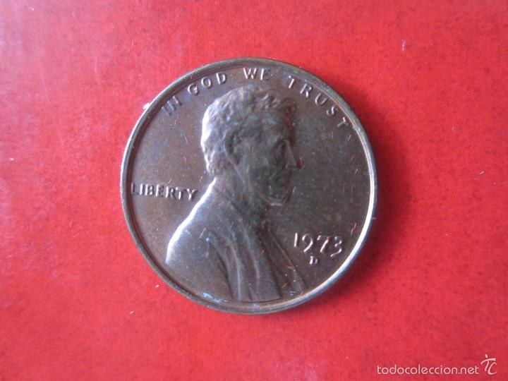 Monedas antiguas de Am&eacute;rica: Usa. 1 c&eacute;ntimo 1973. D - Foto 1