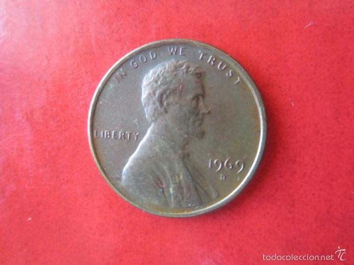 Monedas antiguas de Am&eacute;rica: Usa. 1 c&eacute;ntimo 1969. D - Foto 1
