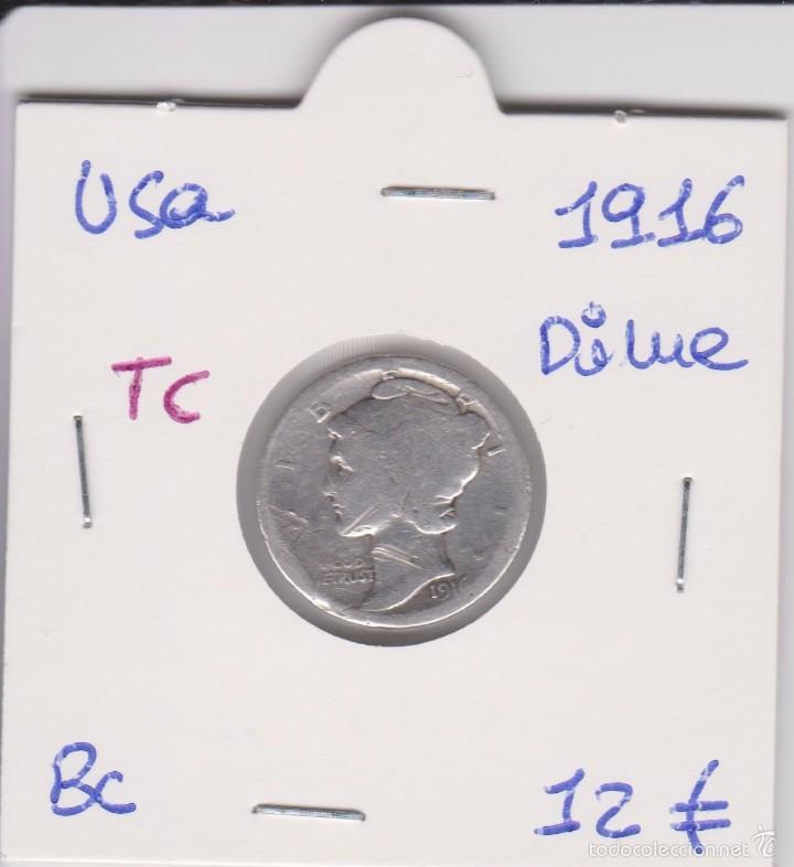 Monedas antiguas de Am&eacute;rica: Usa 1 dime 1916 BC - Foto 1