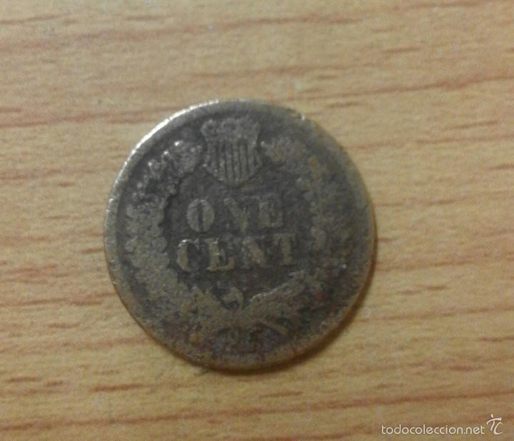 Monedas antiguas de Am&eacute;rica: Moneda USA one cent 1865 - Foto 2