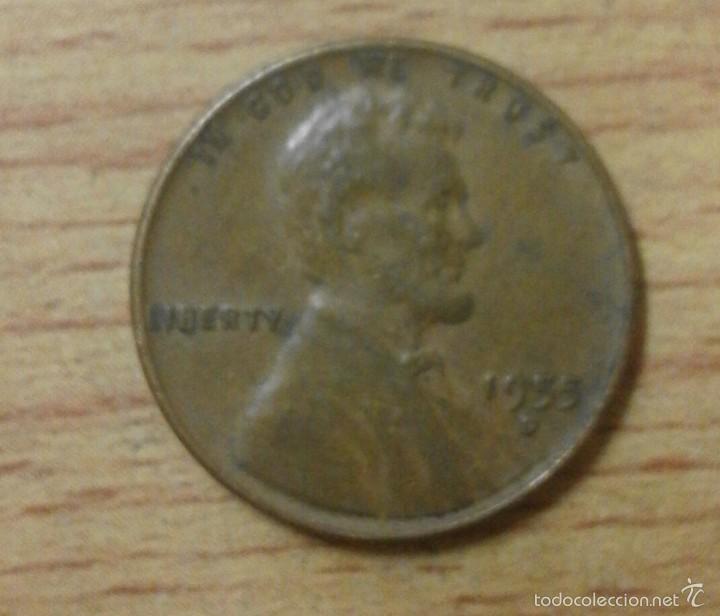 Monedas antiguas de Am&eacute;rica: Moneda USA one cent 1955 Denver - Foto 1