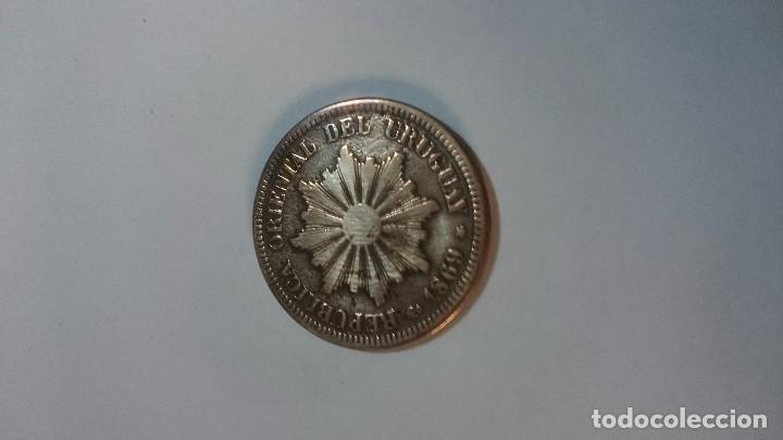 Monedas antiguas de Am&eacute;rica: Moneda Uruguay 2 cent 1869 - Foto 2