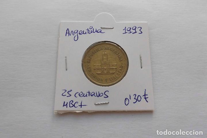 Monedas antiguas de Am&eacute;rica: Argentina 25 centavos 1993 - Foto 1