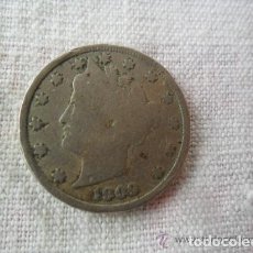 Monedas antiguas de América: MONEDA DE 5 CENTAVOS 1909 USA