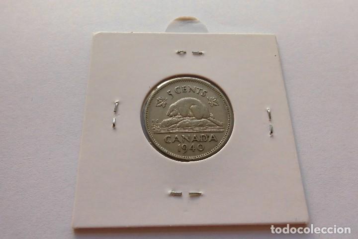 Monedas antiguas de Am&eacute;rica: Canada 5 Cents 1940 - Foto 2