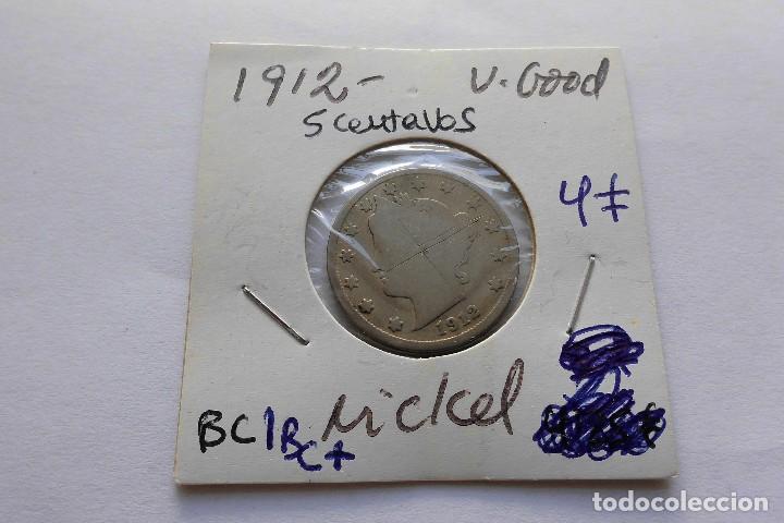 Monedas antiguas de Am&eacute;rica: Usa 5 centavos 1912 - Foto 1