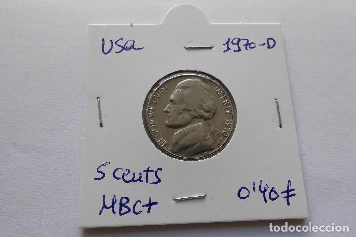 Monedas antiguas de Am&eacute;rica: Usa 5 centavos 1970 D - Foto 1