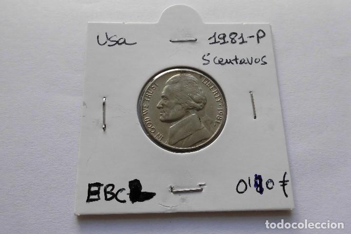 Monedas antiguas de Am&eacute;rica: Usa 5 centavos 1981 P - Foto 1