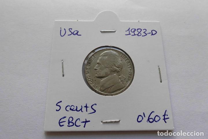 Monedas antiguas de Am&eacute;rica: Usa 5 centavos 1983 D - Foto 1