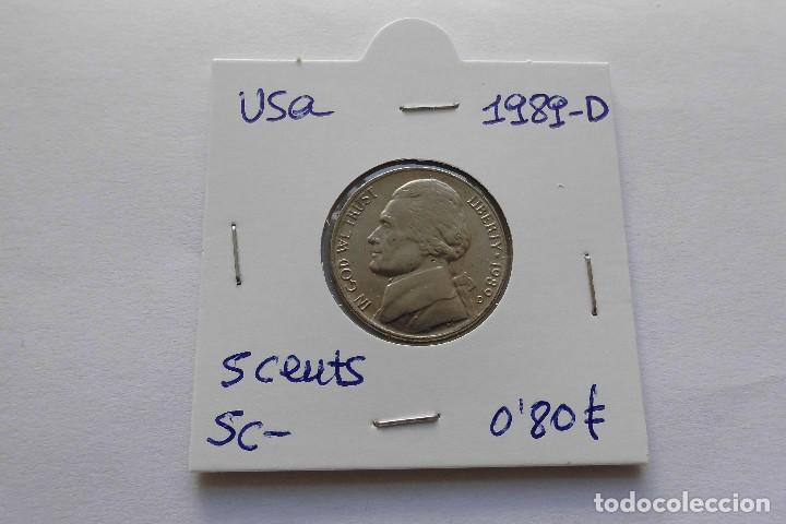 Monedas antiguas de Am&eacute;rica: Usa 5 centavos 1989 D - Foto 1