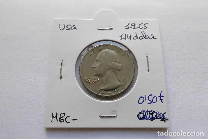 Monedas antiguas de Am&eacute;rica: Usa 1/4 dolar 1965 - Foto 1