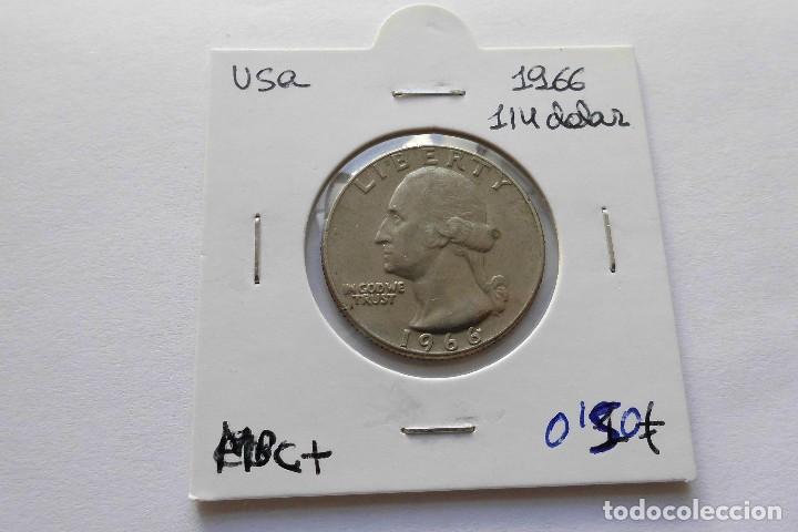 Monedas antiguas de Am&eacute;rica: Usa 1/4 dolar 1966 - Foto 1
