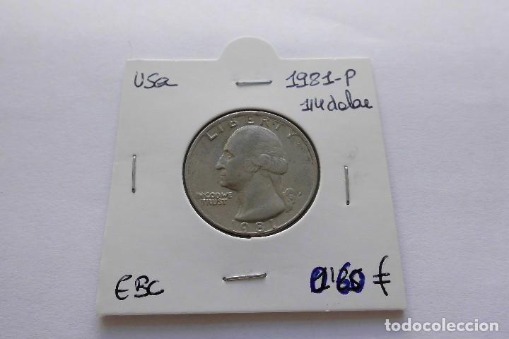 Monedas antiguas de Am&eacute;rica: Usa 1/4 dolar 1981 P - Foto 1