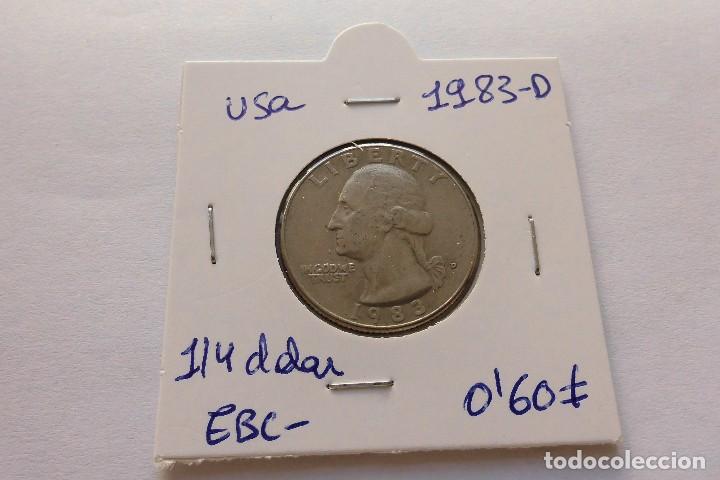 Monedas antiguas de Am&eacute;rica: Usa 1/4 dolar 1983 D - Foto 1