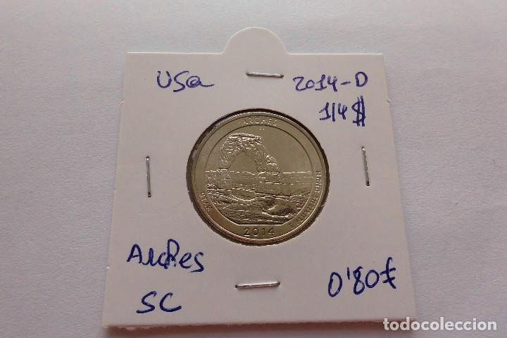 Monedas antiguas de Am&eacute;rica: Usa 1/4 dolar 2014 D Arches - Foto 1