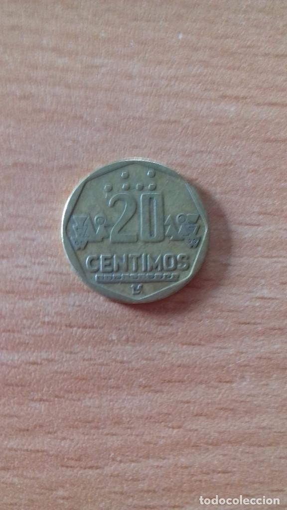 Monedas antiguas de Am&eacute;rica: Moneda de  20 c&eacute;ntimos de Per&uacute;. A&ntilde;o 1996. - Foto 2