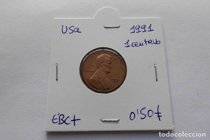 Monedas antiguas de Am&eacute;rica: Usa 1 centavo 1991 - Foto 1