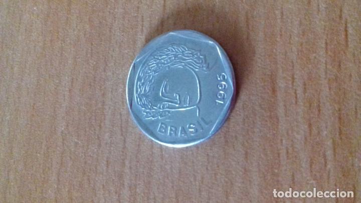 Monedas antiguas de Am&eacute;rica: 1 moneda de 25 c&eacute;ntimos de Brasil. A&ntilde;o 1995 - Foto 2