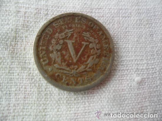 Monedas antiguas de Am&eacute;rica: MONEDA DE 5 CENTAVOS 1902 USA - Foto 3
